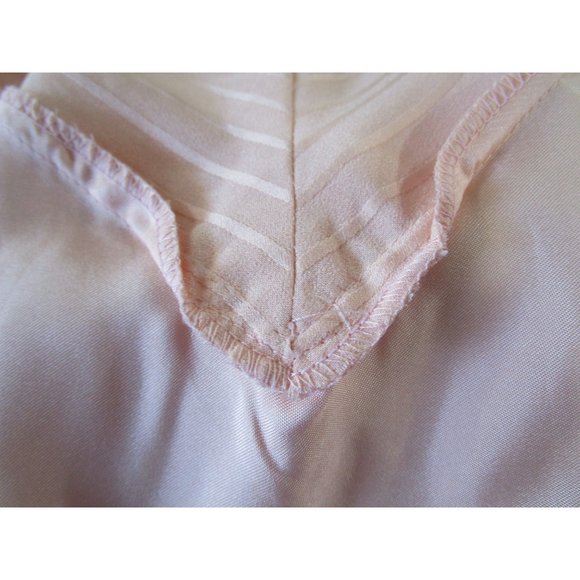 Orweco Frocks Vintage Peach Polyester Satin Stripe Accent Chemise Ladies S GUC - Picture 16 of 16